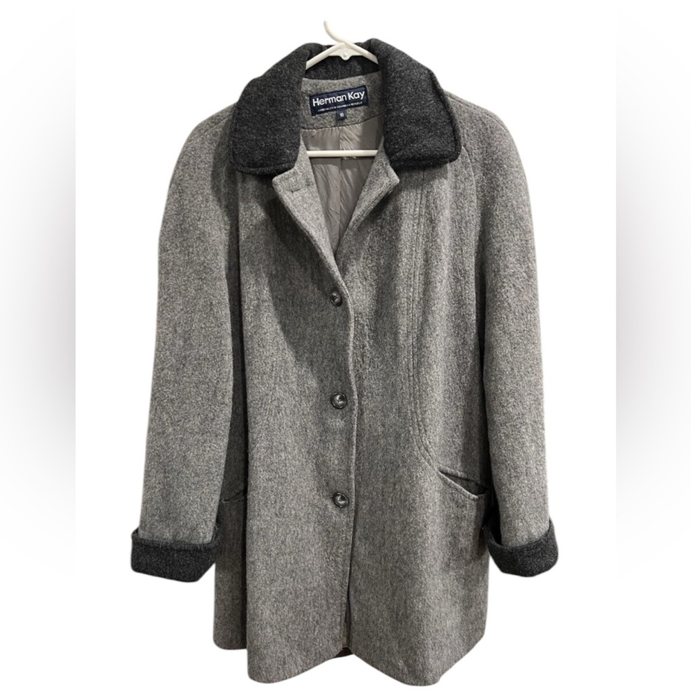 Vintage Herman Kay Wool Car Coat Mid Thigh Winter Driving Jacket Women’s Size 10